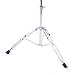 Adjustable Height Double Braced Hi Hat Cymbal Drum Stand Hi-Hat Mount，Edge Hardware Design Standard Cymbal Straight Stand，Cymbal Boom Stand Drum Hardware Arm Mount Holder Adapter Percussion Silver