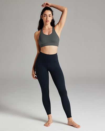 Image of QUEENIEKE BareFlow Women's Sports Bras with Phone Pocket Medium Impact Padded Racerback Workout Gym Crop Top Running Yoga Bra