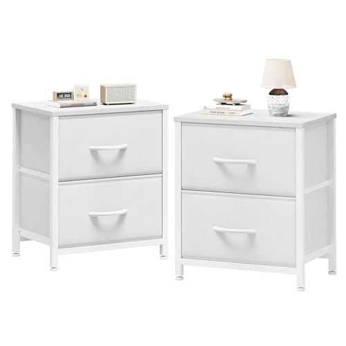 Sweetcrispy Nightstand Set of 2 with 2 Storage Drawers, 20' Height...