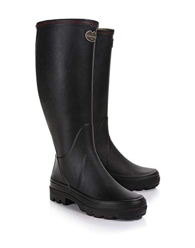 Le Chameau Giverny Jersey Lined Wellington Boots EUR 38 Noir