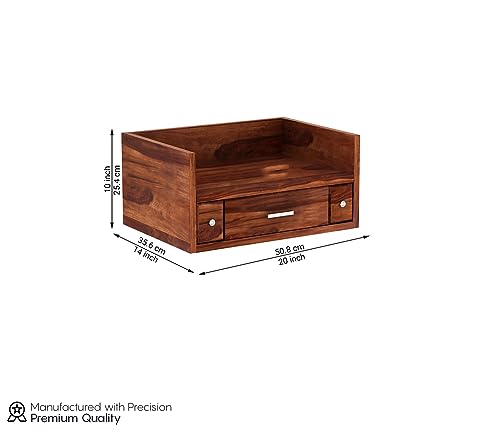 Image of Wudniture Sheesham Wood Ananta Handcrafted Home Mandir /Temple (Honey Finish) | Wooden Pooja Mandir for Home & Office