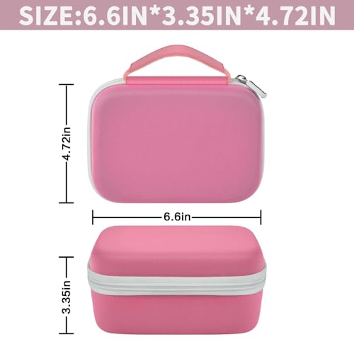 Image of Boobowl Hard Case for Phomemo M110 /M110S Label Maker, Case Only | Organized Label Roll Storage, Mesh Pocket for Charging Cable, Home Office Inventory, Small Business - Pink
