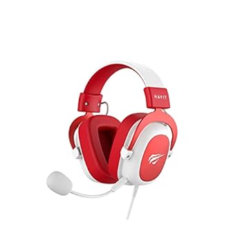 Headphone Fone de Ouvido Havit HV-H2002d Red, Gamer, com Microfone, Falante 53mm, Plug 3, 5mm: compatível com XBOX ONE e PS4, HAVIT, HV-H2002d Cor Vermelho e Branco