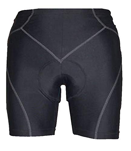 4Fit Padded Lycra Cycling Shorts Bikers Coolmax Padding MTB Road Tights Shorts (Medium) Black