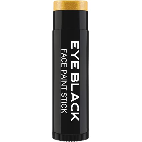 DALVGFN METALLIC GOLD GLITTER EYE BLACK STICK, Anti-Glare Eyeblack For Baseball Football Softball Lacrosse Accessories, Sweat-Proof Sport Face Paint, Smooth & Long Lasting, Full Coverage Shimmer Color