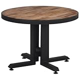 Assemblaggio richiesto: Sì Solivagant Tavolino da Salotto Rotondo Ø55x40cm Massello Teak di Recupero,Marrone,10.29,kg