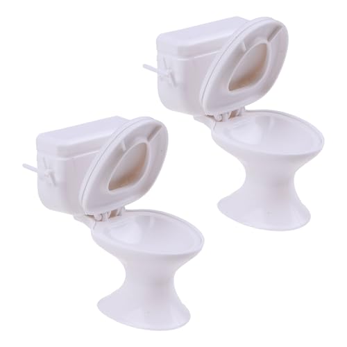 CHROMACRAFT 2 Stück Mini-Toilettenmodelle, Puppenhaus-Badezimmermöbel,...