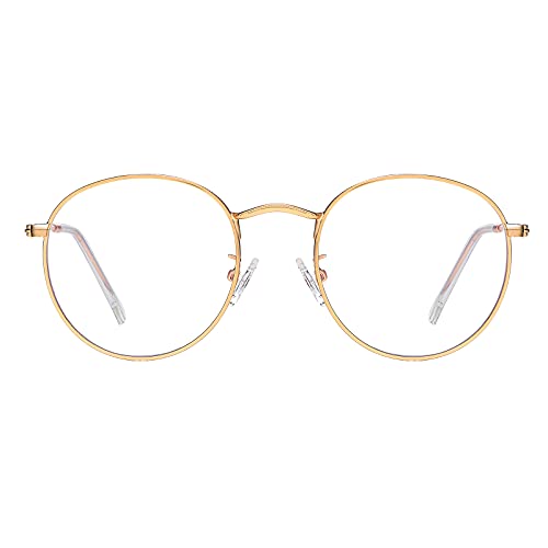 Blue Light Blocking Glasses for women Man Round Metal Anti Blue Ray for Computer Harmful Ray UV Blocker Gaming Glasses