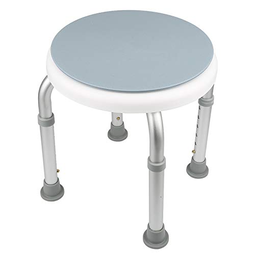YIZHE Duschhocker | Höhenverstellbar | Aluminium-Rahmen | Anti-Rutsch-Gummifüße | Sitzfläche mit Sicherheitsgriffen | Duschhilfe | Duschstuhl | Duschsitz | Badhocker Cover