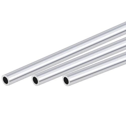 TOP-VIGOR 3 Tubos Redondos de Aluminio 6063-3mm Diámetro Externo - 2mm Diámetro Interno - 250mm Longitud - Tubos Rectos Sin Costura para Proyectos Industriales y Bricolaje