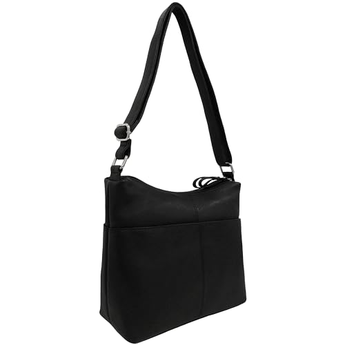 Bueno of California Granada Leather Double Top Zip Shoulder, Black2