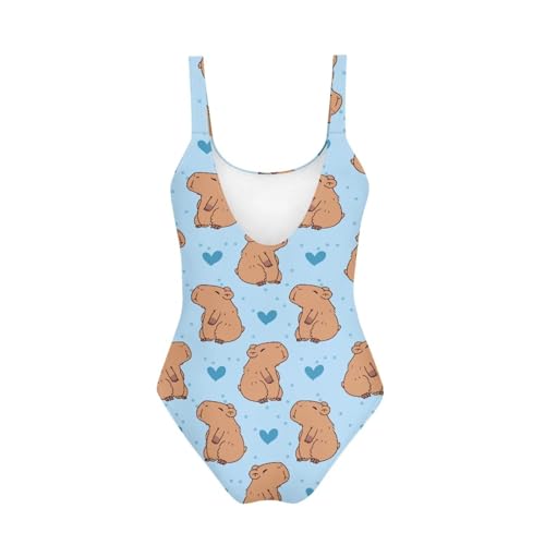 Image of One Piece Bathing Suit for Girl Kids Cute Beach Sport Swimwear U Back Scoop Neck Summer Swimming Pool Beachwear