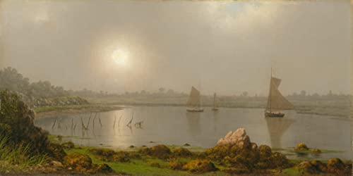 Impression d'art Le port de York Johnson Heade grand tableau sur toile 60x90cm