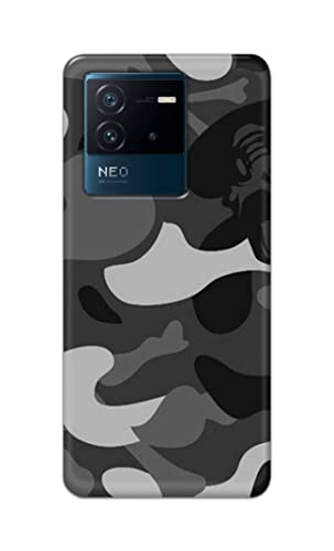 Image of Printed Hard Back Cover Case for Vivo iQOO Neo 6 5G Back Cover (Army Pattern) -702