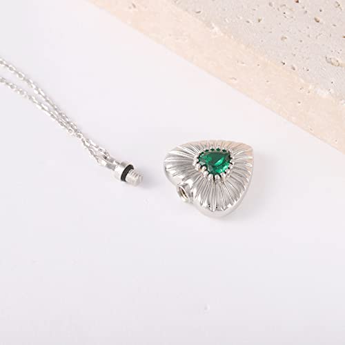 925 Sterling Silver Always In My Heart Urn Necklace Ashes Holder Keepsake Memorial Pendant Heart Cremation Jewelry3