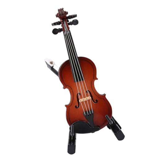 JTYUERWQ Ornamenti per Tromba Modello di Violino in Miniatura con Custodia e Supporto Ornamenti per Strumenti Musicali in Legno