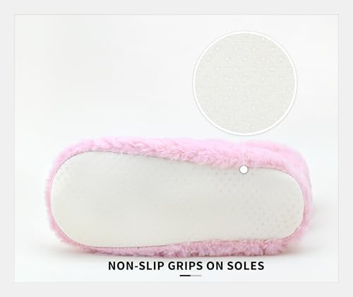 Image of DICUIRD Slipper Socks for Women,Fuzzy House Indoor Boots Slippers with Soft Soles,Warm Cozy Fluffy Sherpa Lined Booties Socks with Non Slip Bottom