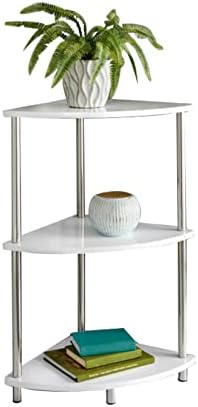 AVF S13-A Wide 3 Tier Shelving Unit - Chrome Effect & Black Glass, 1
