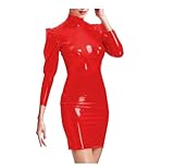 Photo Gallery ksdeqm mini abito attillato in lattice da donna con maniche a palloncino, rosso, xxl Photo Gallery ksdeqm mini abito attillato in lattice da donna con maniche a palloncino, rosso, xxl
