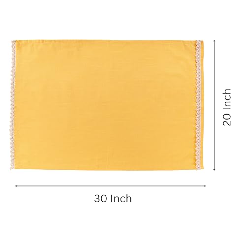Image of FINGERCRAFT Kitchen Cloth 100% Soft High GSM Cotton Fabric Kitchen Towel, 20 x 30 Inches Perfect Size for Kitchen Uses, Set of 6, Multipurpose Use as Dish Towel, Bar Towel (Yellow)