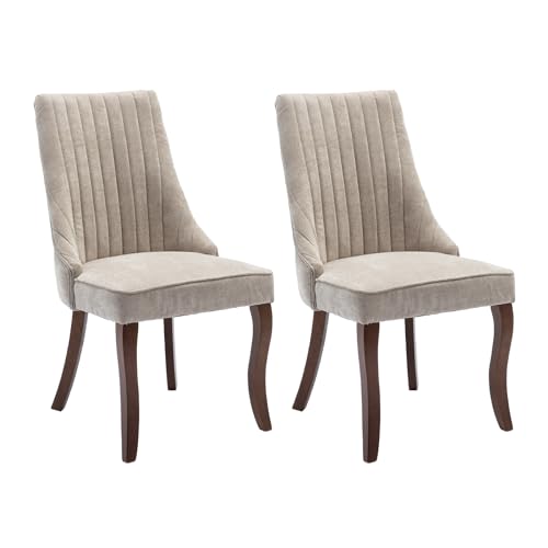 MZDOO Linen Wingback Dining Chairs