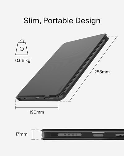 Image of Belkin Everyday Keyboard Case w /Cradle, Backlit Bluetooth Keyboard, Multi-Gesture Controls, Magnetic Apple Pencil Storage Compatibility, & Multimedia Keys for iPad Air 10.9 inch & iPad Pro 11 inch - Black