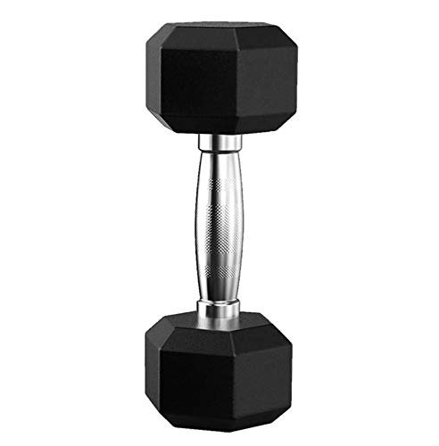TANPAUL Single 30LB Dumbbell Weights Dumbbells Sets Heavy Choose Weight Barbell Set Hex Rubber Dumbbell with Metal Handles Heavy Dumbbell Set for Muscle Training (30LB X1)