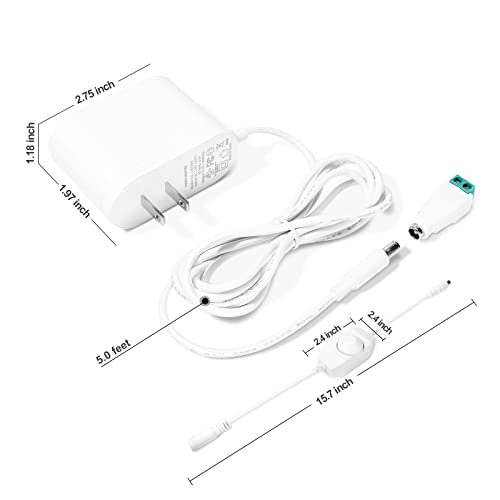 Gxilee 24V Dc Power Supply With Dimmer Swtich, Ul Listed Ac 100-240V To Dc 24V Power Supply Adapter 1000Ma With Dc 5.5Mm X 2.1Mm Connector For Single Color 24V Led Lights #TOP4