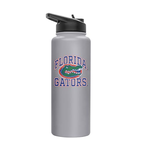 Image of Logo Brands NCAA Florida Gators 34oz Athletic Quencher Bottle - Double-Wall Insulated, Stainless Steel, No-Spill Lid, Easy Carry Handle