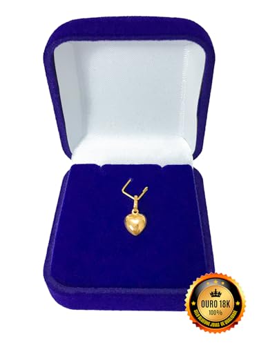Pingente Feminino Coração Bojudo Mini 7mm Ouro 18k 750 c/Estojo e Certificado