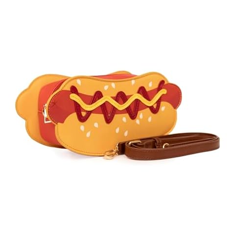 Bewaltz PU Leather with Adjustable Strap Snack and Desserts Themed Handbag (Classic Hot Dog) Cover