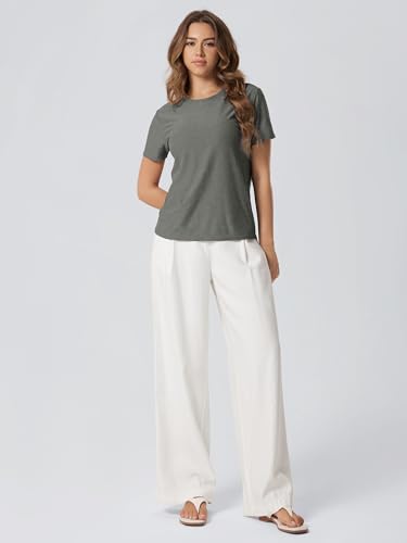 Image of ODODOS Women's Performance Cropped Tee Ultra Soft odSTRATUM Tech Short Sleeve Relaxed Top Crew Neck T-Shirts