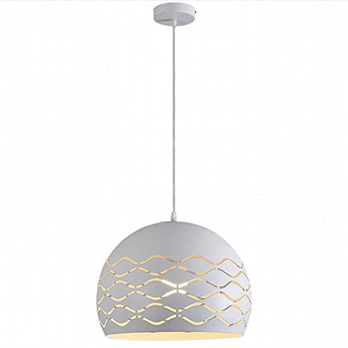 Lampe à suspension design blanc en métal scandinave pour îlot de cuisine contemporain