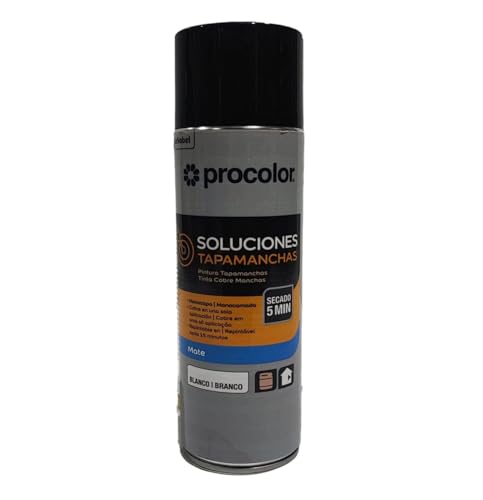 Procolor Pintura quitamanchas spray blanca al agua, grasa, humedades, moho de secado rápido y sin olor 500 Ml.