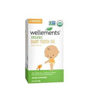 Wellements Organic Baby Tooth Oil for Teething, Free from Dyes, Parabens, Preservatives, 0.5 Fl oz