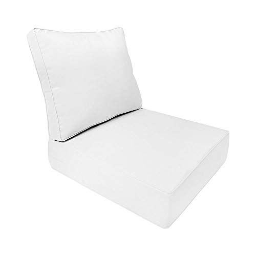 Prolinemax |COVER ONLY| Outdoor Piped Trim Medium Deep Seat Backrest Pillow Slipcover AD106