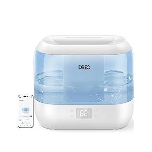 Humidifiers for Bedroom – Dreo Quiet (4L Water Tank) Cool Mist Top Fill Essential Oil Diffuser for Home, Smart App & Voice Control, Rapid Ultrasonic Humidification Baby Nursery and Plants, Blue