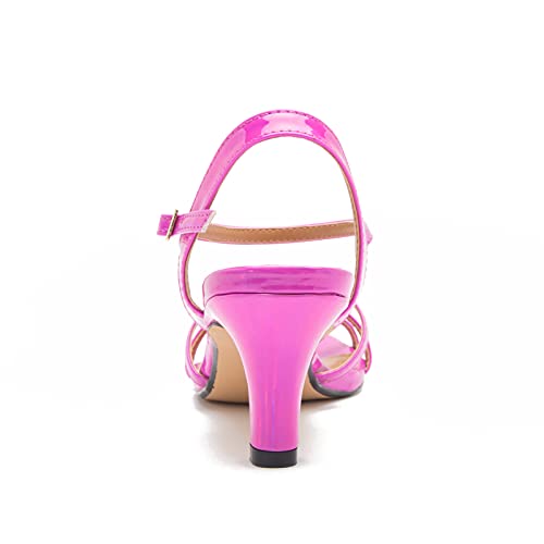 Maiernisi Jessi Unisex Men's Women's Sandals Ankle Strap Cross Slingback Kitten Heel Patent Rosy Eu40 - Us 9 Women/7.5 Men #TOP3
