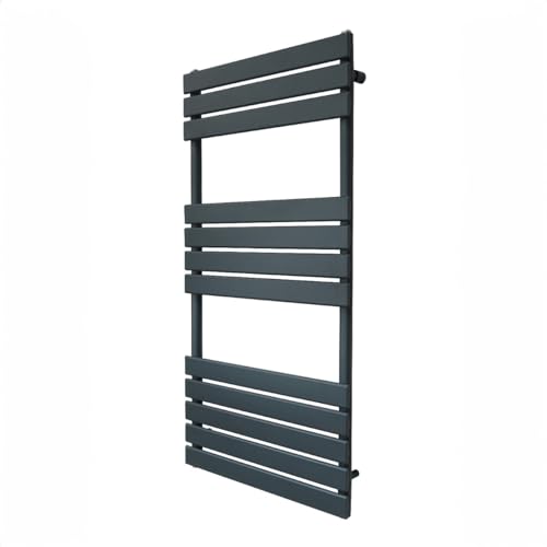 Monster Shop Radiador Toallero Panel Plano | 1200 mm x 600m |Gris Antracita | Acero Primera Calidad | Certificado CE: CE y UKCA | Kit de Fijación y Cepillo de Limpieza Gratis | Calefactor