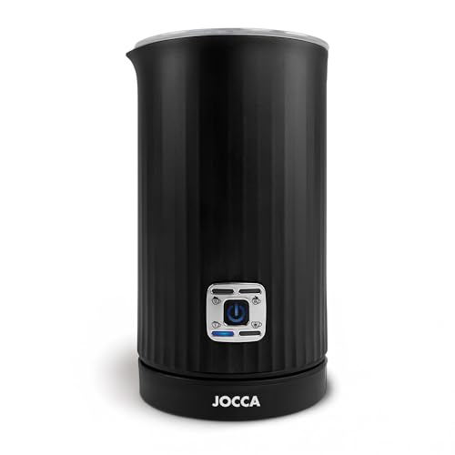 Jocca - Espumador de Leche Eléctrico 5 en 1, Calentador y Batidor Automático, 300ml Calentar / 150ml Espumar, Acero Inoxidable Antiadherente, Función Fría y Caliente, para Cappuccino, Latte, Matcha y