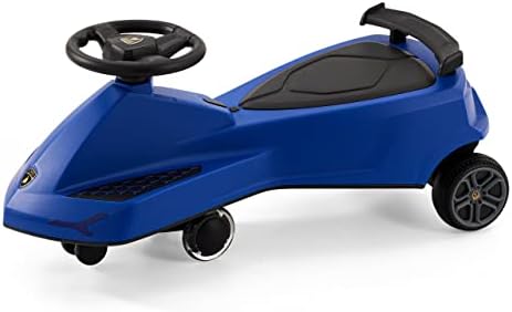 Toddoowish Wiggle Car Ride On Toy –Music Plasma Car, No Batteries, Gears or Pedals, Twist, Turn, Wiggle Movement to Steer, Outdoor Swing Car for Kids 3 Years and Up (Blue)