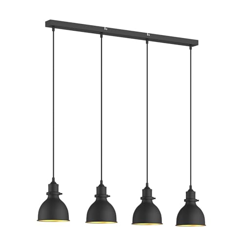 Suspension Jasminka Lindby industrielle et plafonnier moderne noir en métal E27