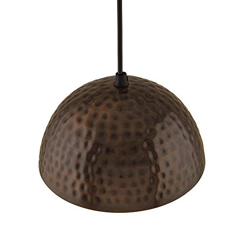 Image of Homesake Antique Copper Hammered Pendant, Hanging Lamp, 8 inch