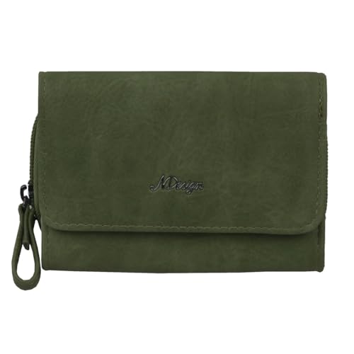 New Design Geldbörse Damen Portemonnaie Portmonee Geldtasche Organizer Unifarben (Grün)