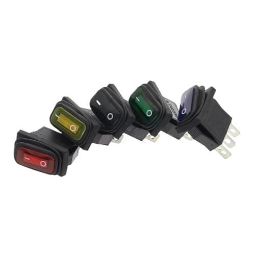 Interruptor basculante KCD3 rectangular de 12V y 220V 20A sin luz azul 3