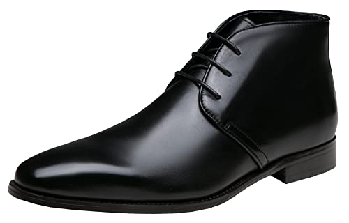 Jousen Leather Boots for Men Dress Classic Mens Boots Polish Retro Ankle Chukka Boots Mens
