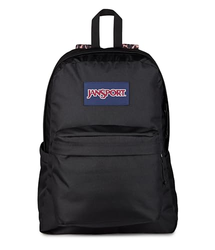 Image of JanSport SuperBreak Plus Backpack with Padded 15-inch Laptop Sleeve and Integrated Bottle Pocket - Spacious and Durable Daypack for Work and Travel, Animal Illustion Con Black /Black /Tan /Black