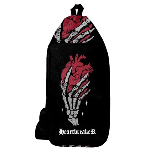 Sac à dos bandoulière squelette cœur au design gothique vibrant