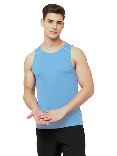 Image of TRUEREVO Men's Light Weight Dryfit Sports Tank Top Vest with Reflective Details for Running, Gym & Training