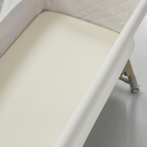 Image of TL Care 100% Natural Cotton Jersey Knit 18 inch x 36 inch Cradle /Bassinet Sheet - Fitted, Ecru, Soft Breathable, for Boys and Girls